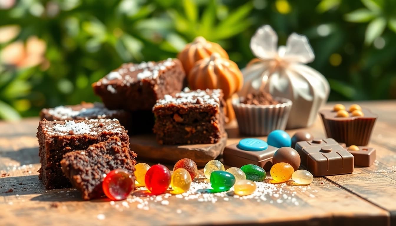 Buy Marijuana Infused Edibles Online UK with a colorful display of cannabis-infused treats.