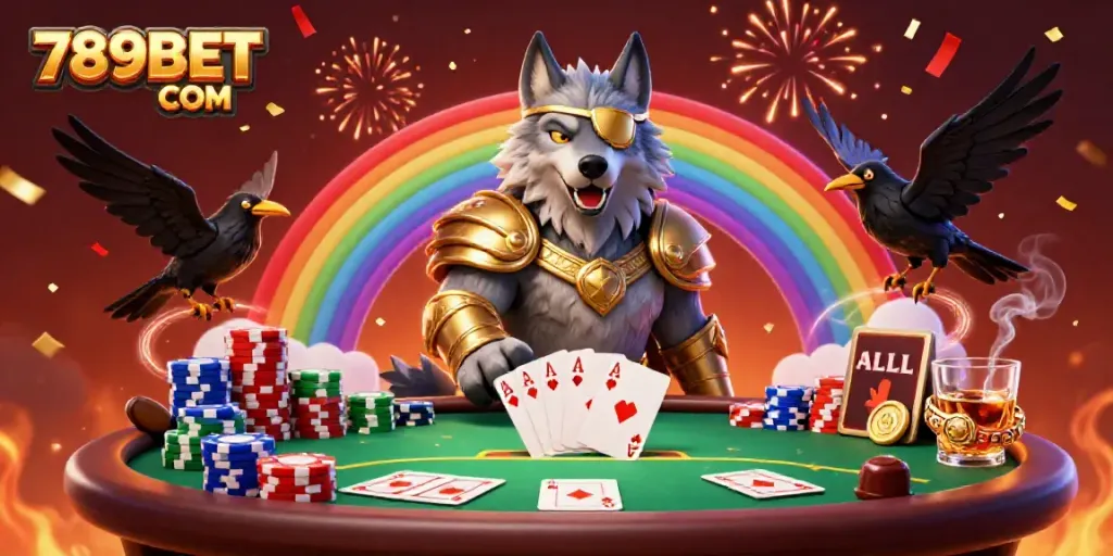 Experience thrilling gameplay with 789BET COM at the vibrant casino illustrated scene.