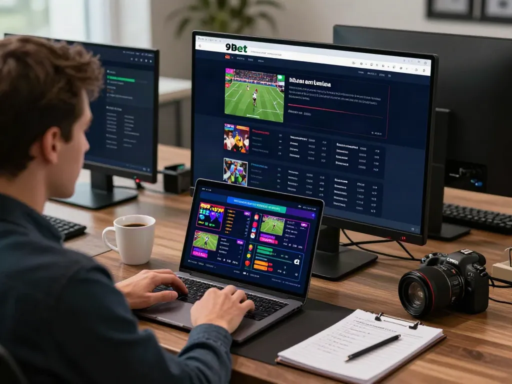 Engaging online betting experience at 9bet platform with live sports events on screen.