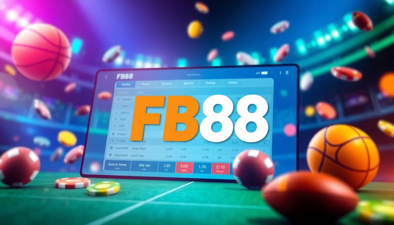 Experience the excitement of sports betting with FB88's vibrant sportsbook interface highlighting live odds and dynamic gameplay.