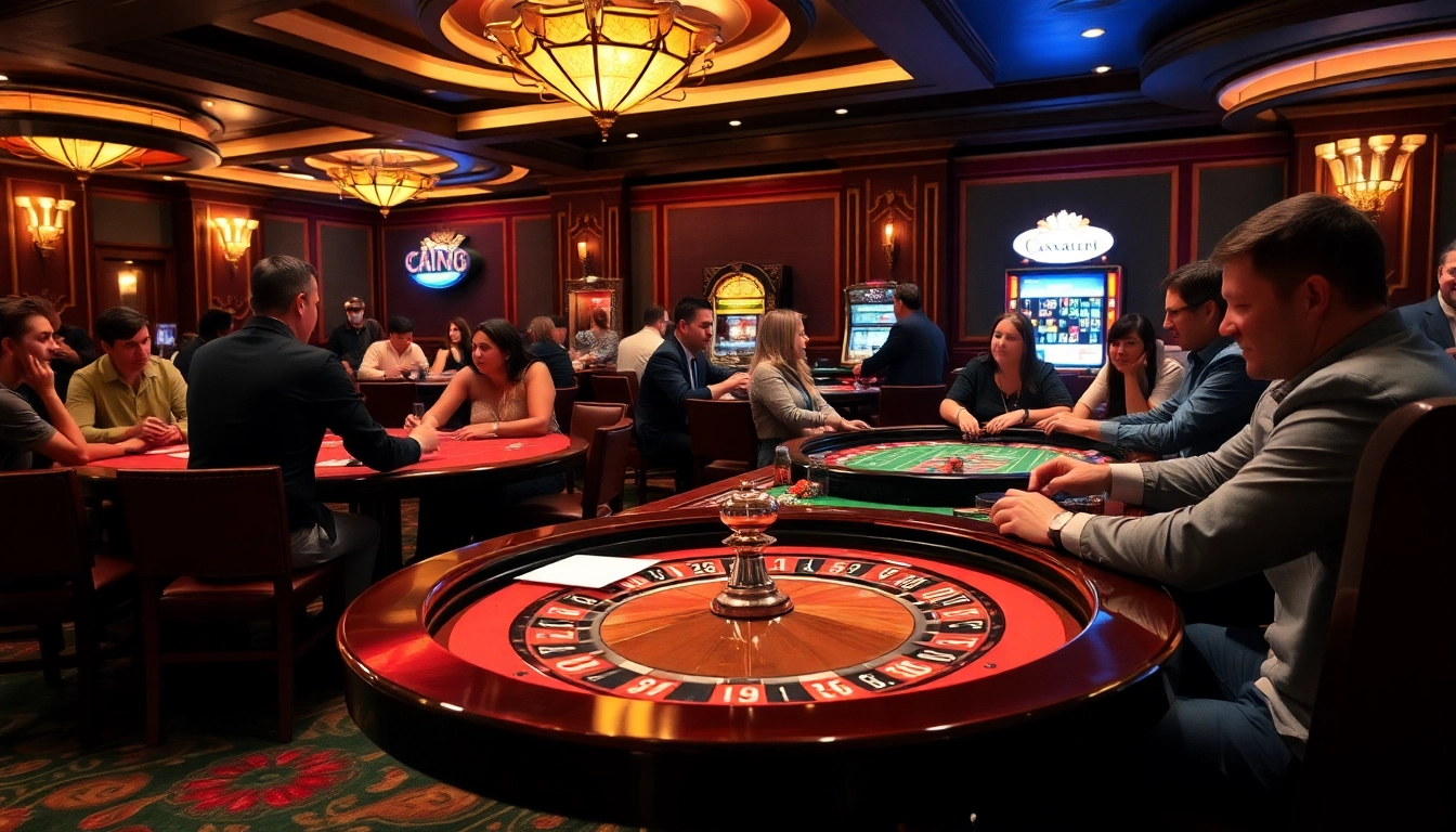 Experience high-stakes excitement in a Casino without license, featuring vibrant poker games and thrilling slot machines.