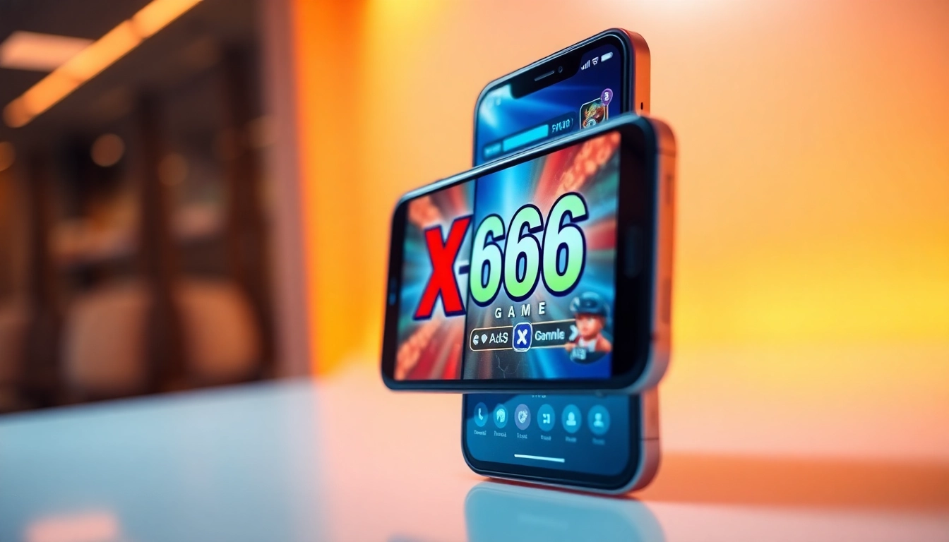 Engage with the X666 game app on your smartphone, showcasing its vibrant interface and winning features.