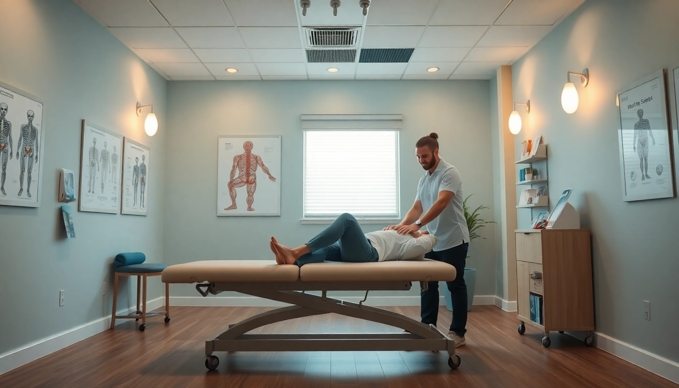 A chiropractor near me assists a patient in a modern clinic setting.