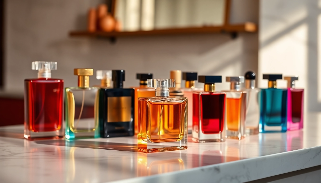 Showcasing various cheap perfume alternatives displayed elegantly against a marble background.