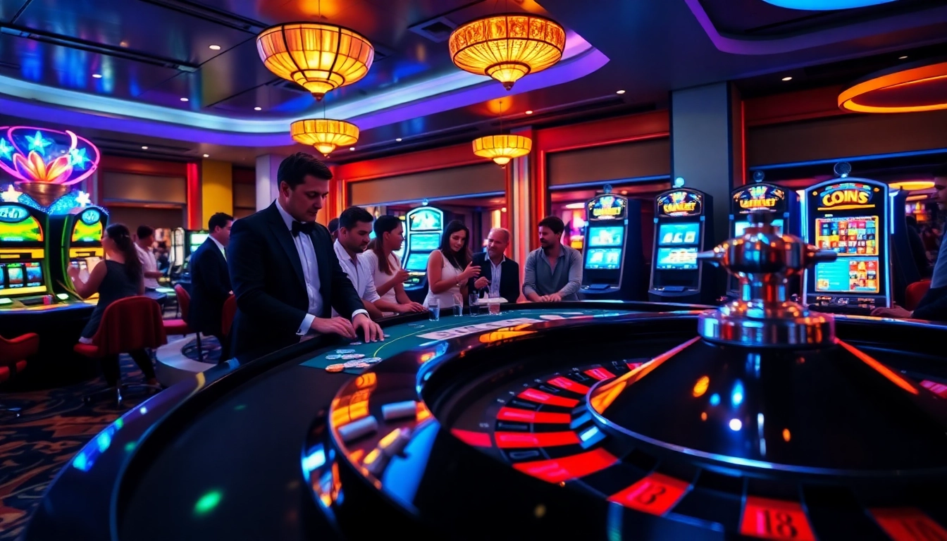 Experience the excitement of gambling action at s8.com with a vibrant casino scene.