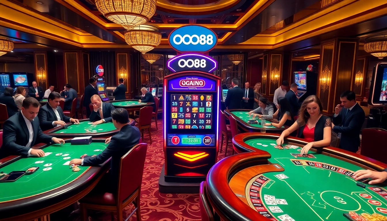 Experience the thrilling excitement of UU88 in a vibrant casino setting filled with engaging games.
