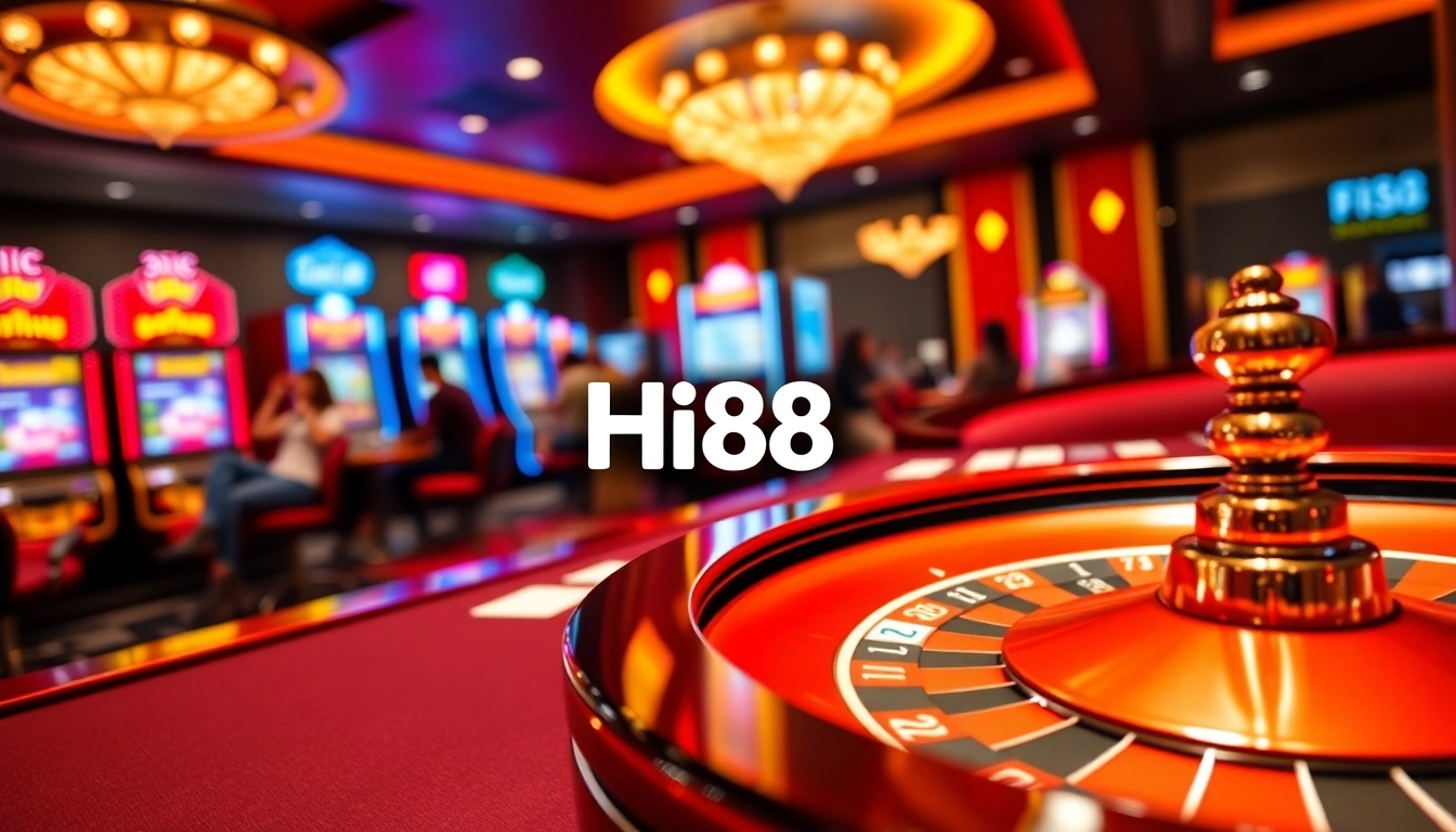 Excited players enjoying games at Hi88 online casino, radiating an engaging atmosphere.