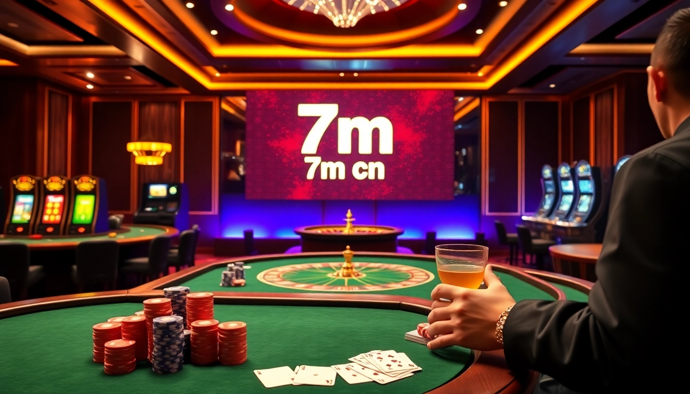 Engage in thrilling casino action with vibrant visuals of 7m cn poker tables and roulette wheels.