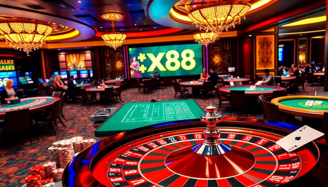 Experience thrilling bets at https://xx88.promo/ featuring a vibrant casino atmosphere with roulette and cards.
