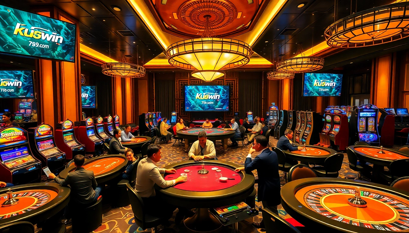 Kuwin 789.com offers thrilling casino experiences with players enjoying games at high-stakes tables.