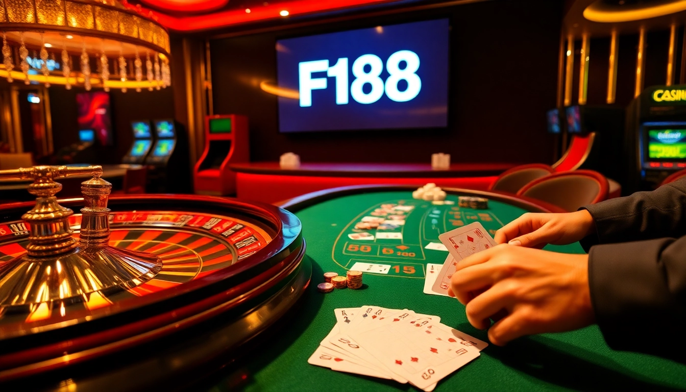 Excited players at F168 casino table, with chips and roulette wheel in action.