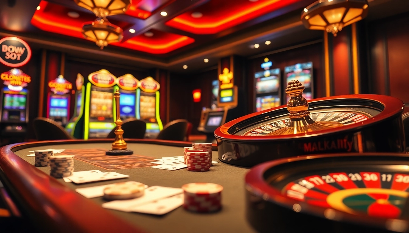 Experience the thrill of online gambling at https://98win.exposed/ with vibrant casino tables, poker chips, and active players.