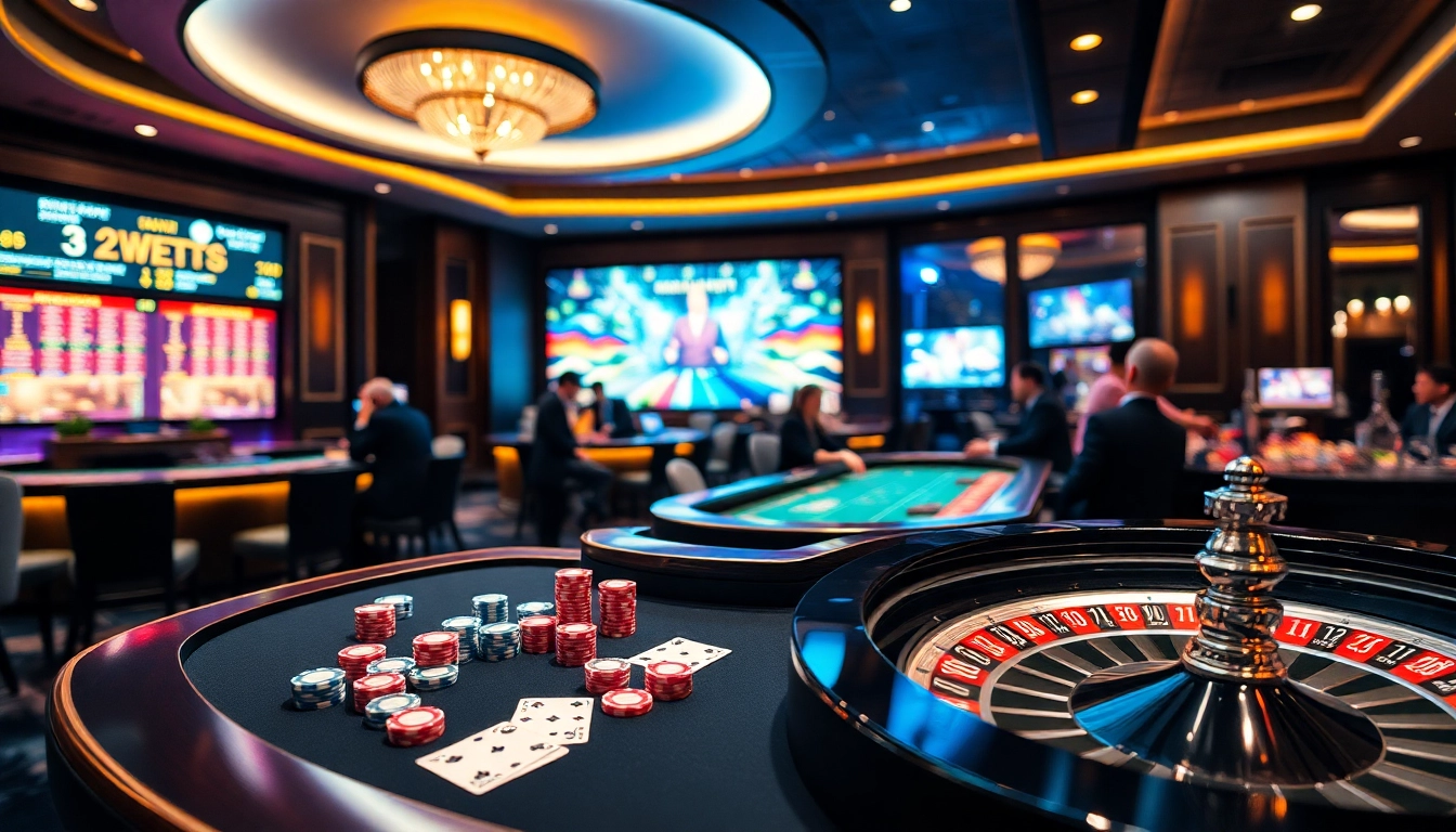 Players engaging in a strategic game at https://789win.apartments/ casino table surrounded by colorful chips and cards.