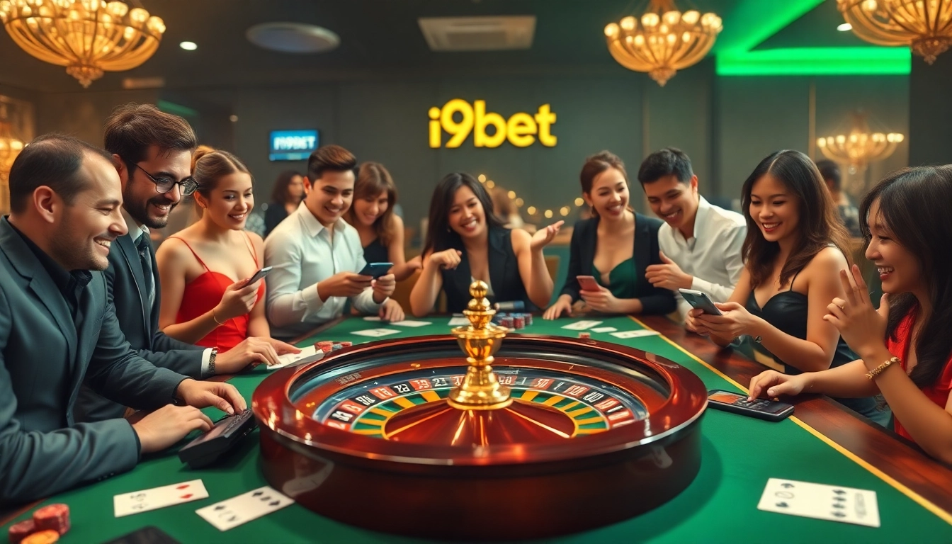 Players enjoying the i9bet online casino experience with vibrant tables and dynamic betting action.
