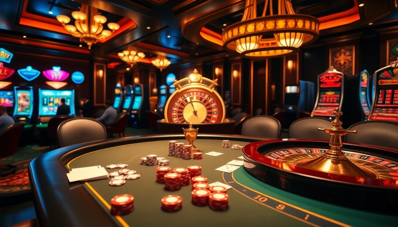 Experience the excitement of MM88 COM with vibrant casino tables, poker chips, and thrilling slot machines.