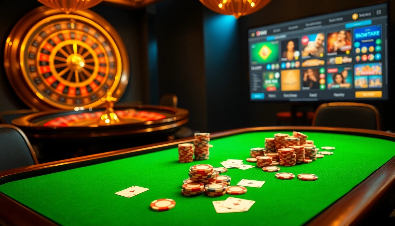 Experience the thrill of gambling at https://68win2025.online/ with colorful poker chips and vibrant casino games.