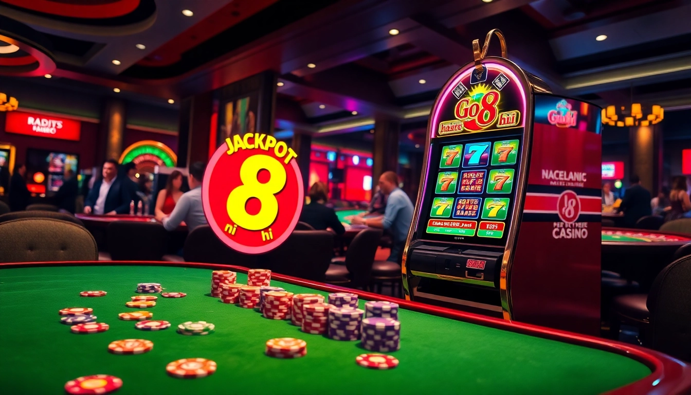 Experience the thrill of winning at go8 nổ hũ in this vibrant casino scene.