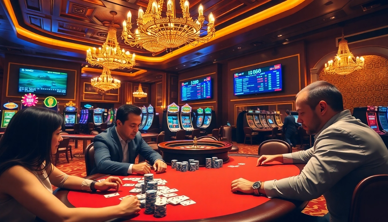 Experience thrilling games at S666 casino with engaging poker tables and vibrant slot machines.