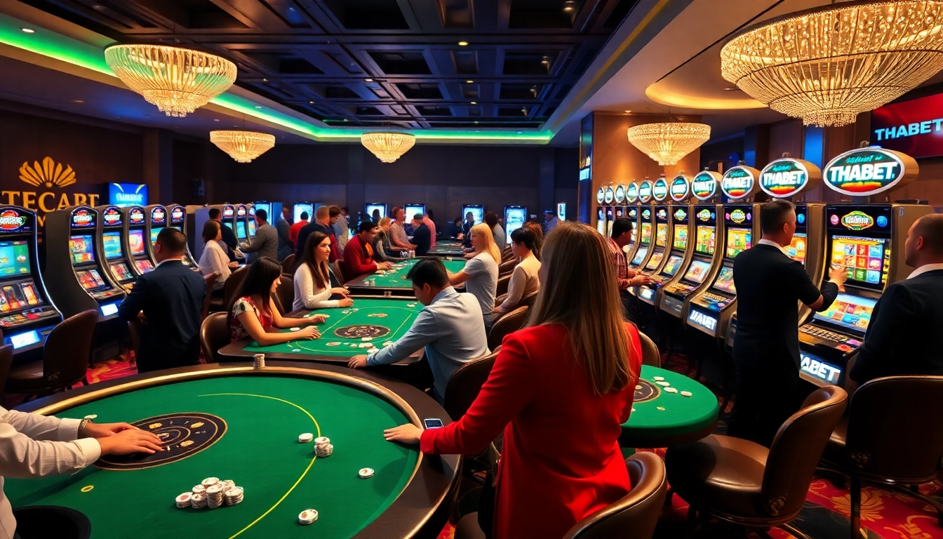 THABET players enjoy an exciting online casino experience with luxurious tables and gaming interfaces.
