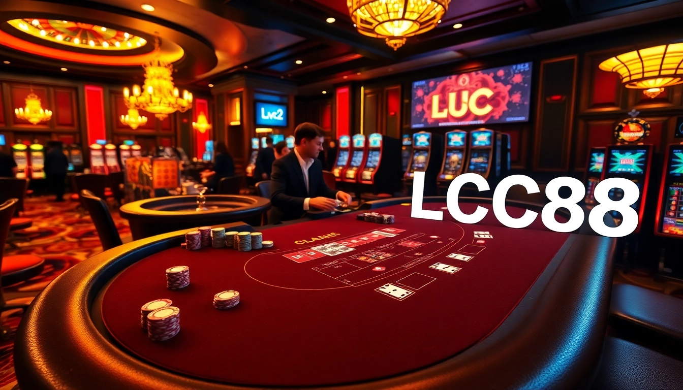Experience exciting gameplay at LC88, featuring vibrant casino tables and professional croupiers.
