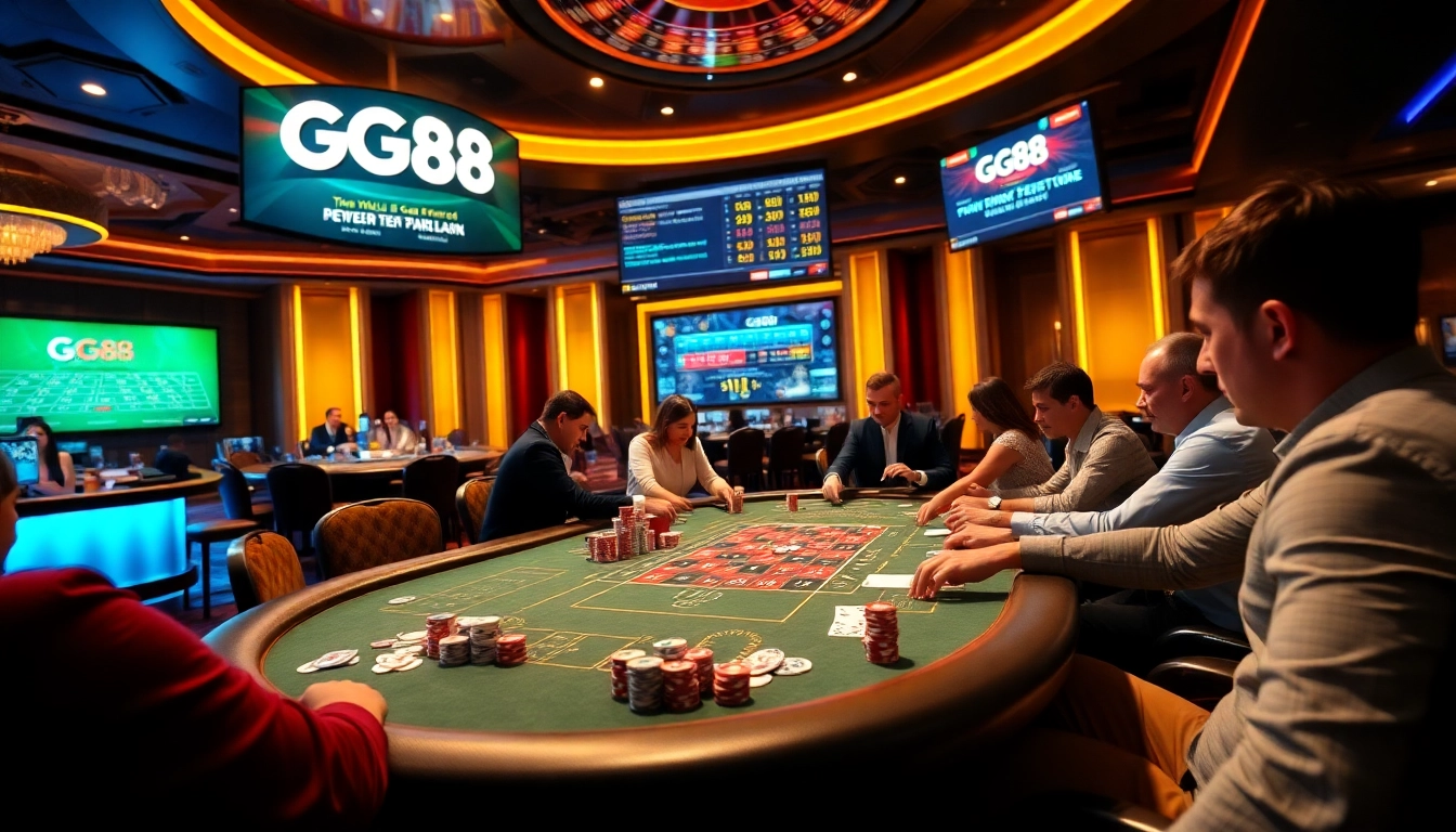 Experience the thrill of gambling at GG88 with a vibrant poker game and roulette excitement.