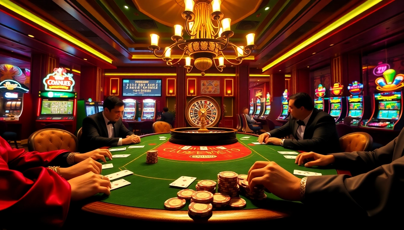 Exciting high-stakes poker action at a casino table with chips and cards from https://xn882025.online/.