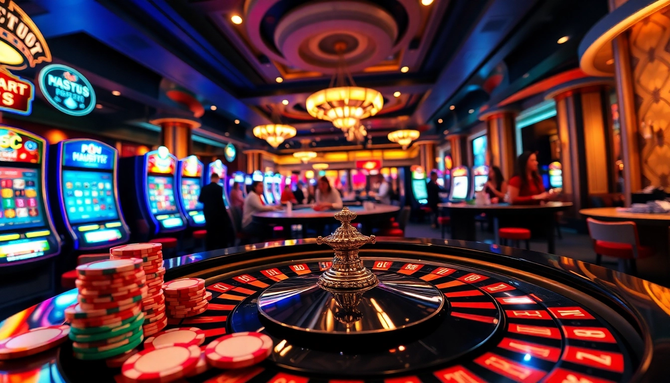 Exciting poker game scene at https://win79sr.com/ showcasing vibrant casino atmosphere.