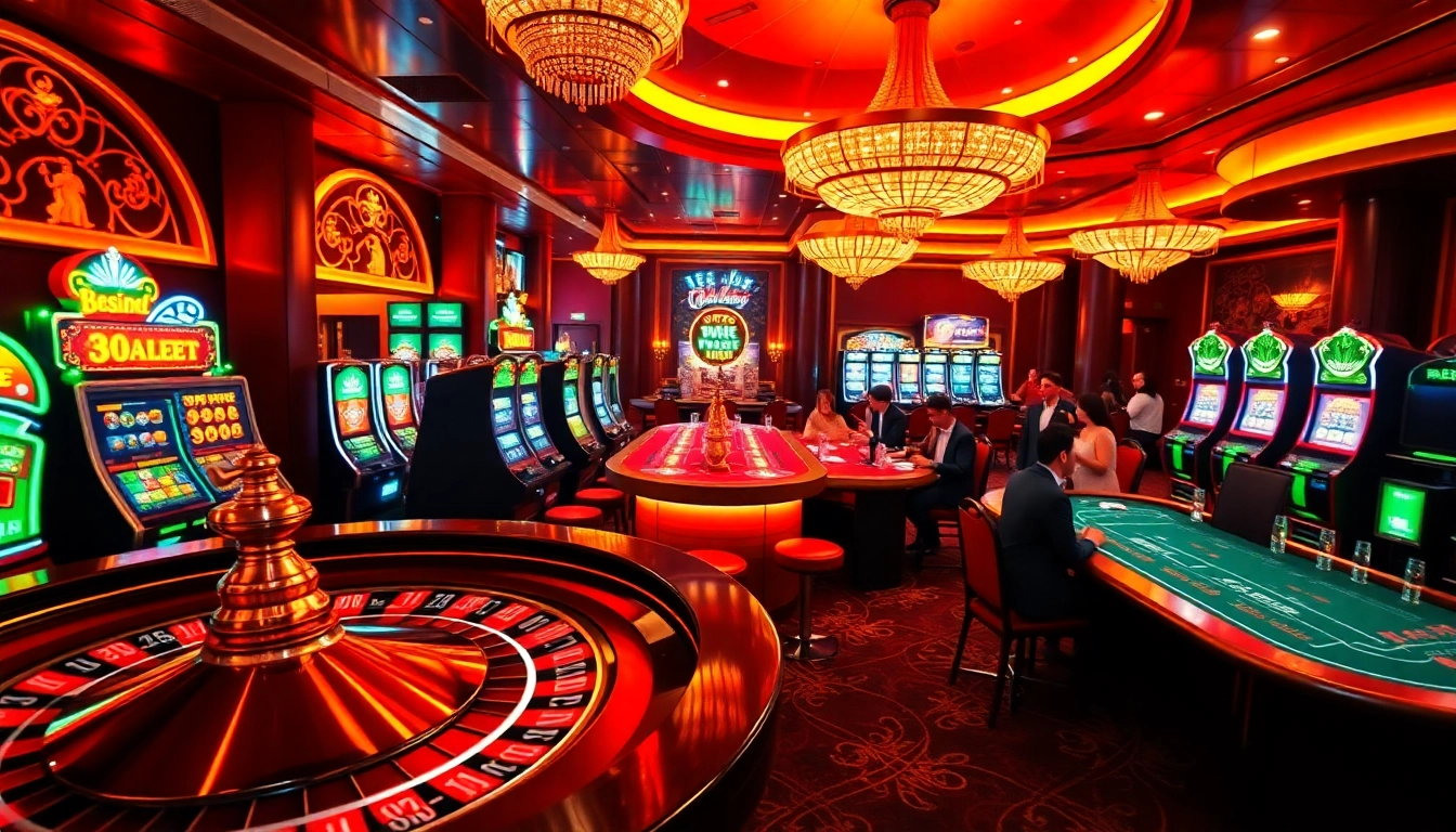 Experience the thrill of online gaming with link 188bet at vibrant casino tables and slot machines.