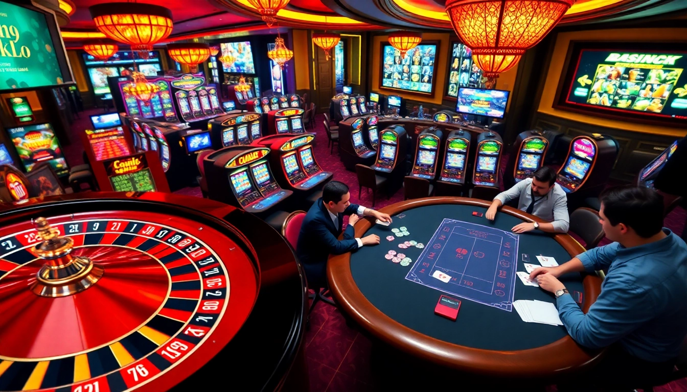 Enjoy thrilling gameplay at https://dn88top.com/ with poker chips and colorful roulette at a bustling casino.