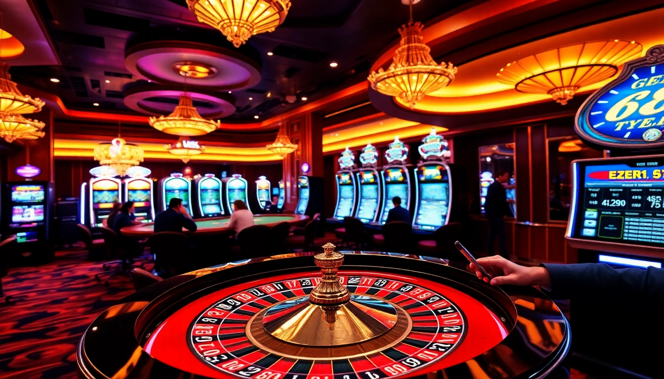 Players enjoying the vibrant atmosphere of a casino while using the 888new app for online betting.