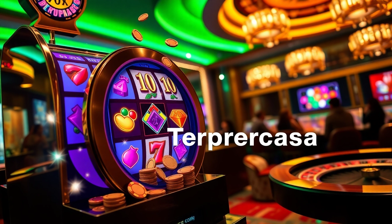 Experience high-stakes excitement at a Slot Terpercaya casino with vibrant machines and engaged players.
