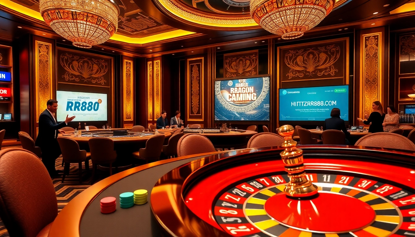 Exciting gameplay at RR88 casino, showcasing poker chips and roulette wheel, enhancing excitement in gambling.