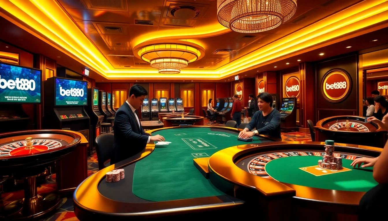 Experience the thrill of betting with bet888 at a luxurious casino.