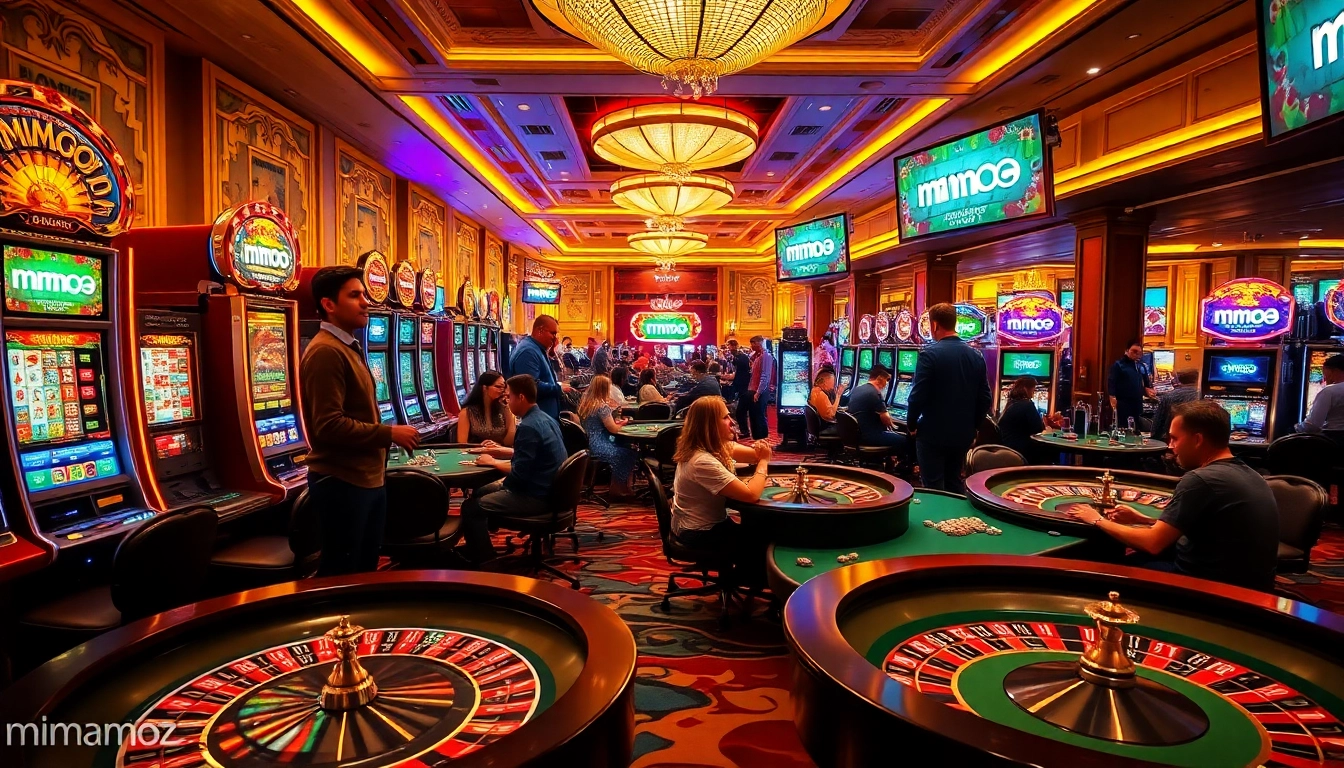 Experience thrilling gameplay at mmoo casino with vibrant slot machines and poker tables.