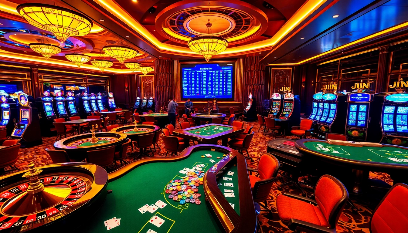 Experience high-stakes gaming with features from https://jun88pl.com/ in a luxurious casino setting.