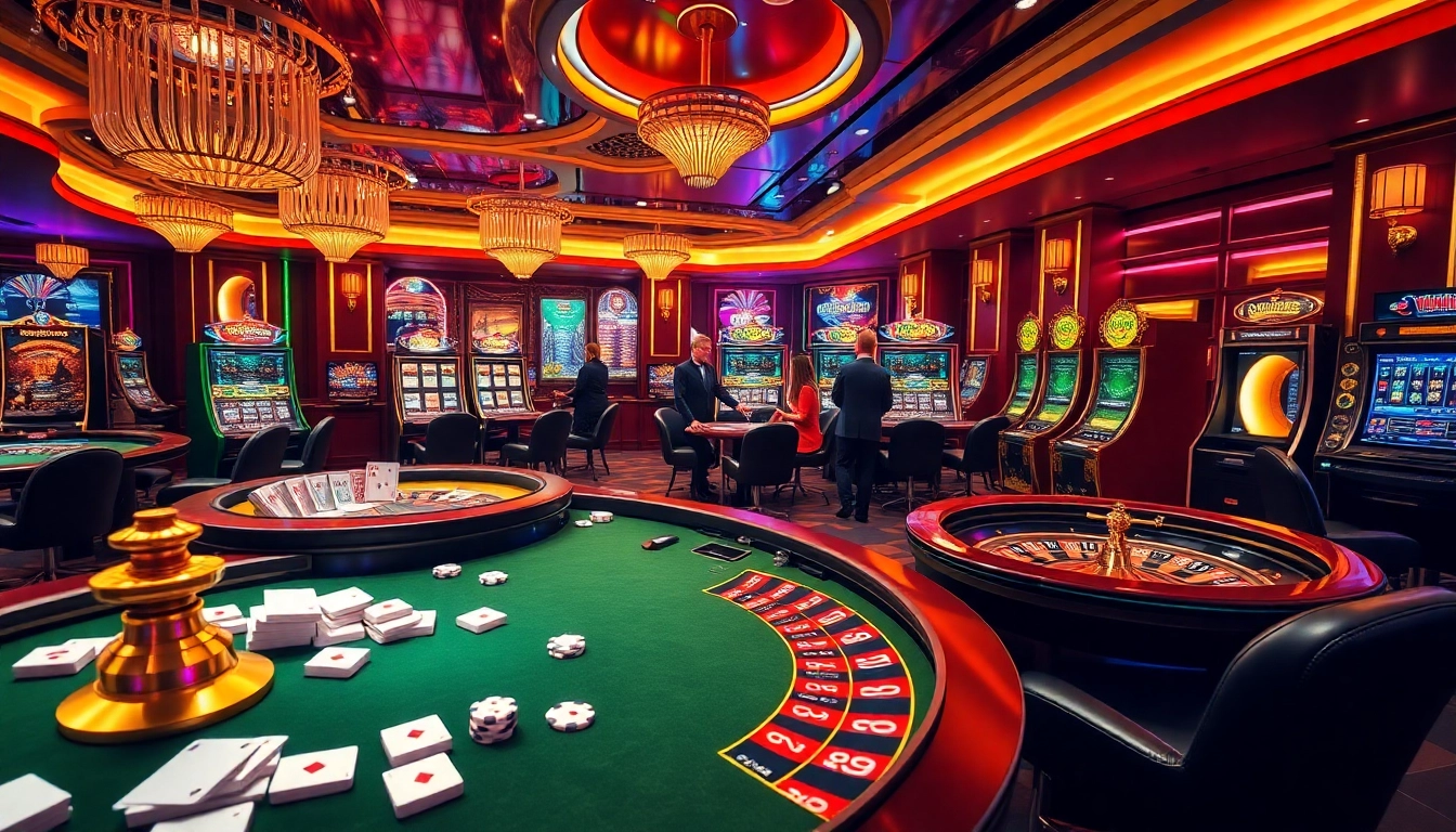 Gambling excitement at 89bet with a vibrant casino scene featuring poker chips and roulette.