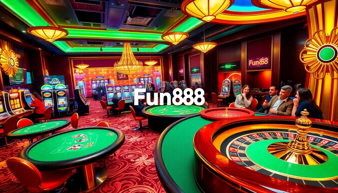 Exciting gameplay experience at Fun88 casino featuring vibrant poker tables and roulette.
