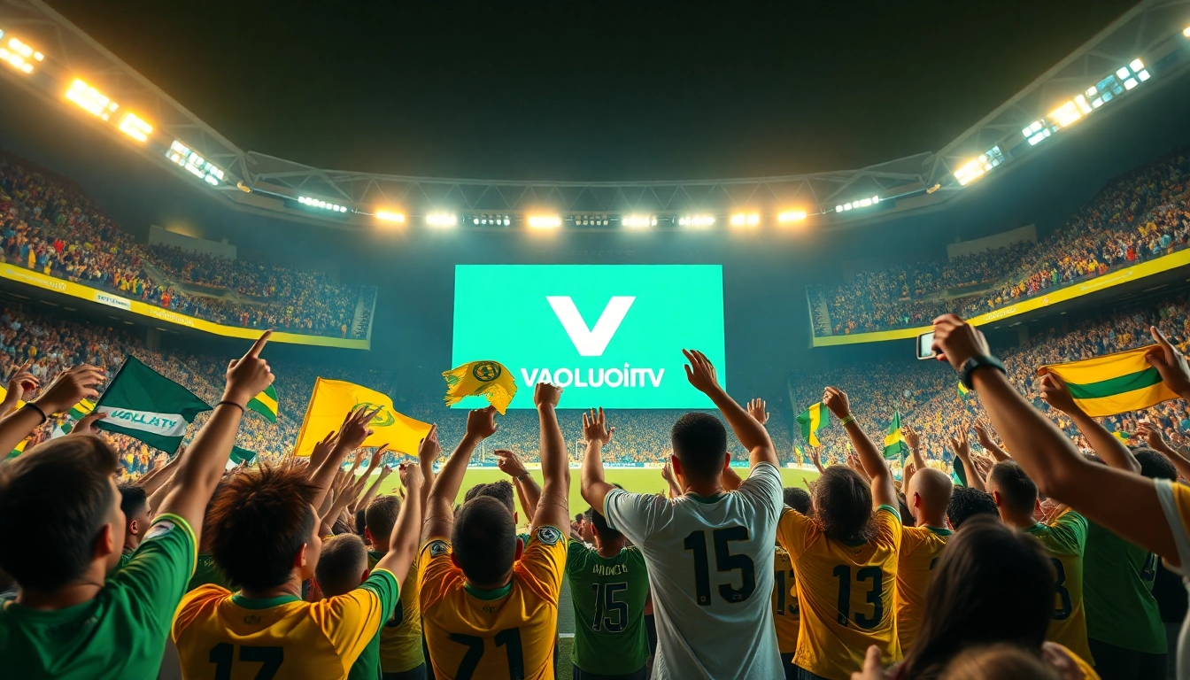 Experience soccer excitement with live streaming on https://vaoluoitv.it.com, capturing the vibrant energy of fans and the match.