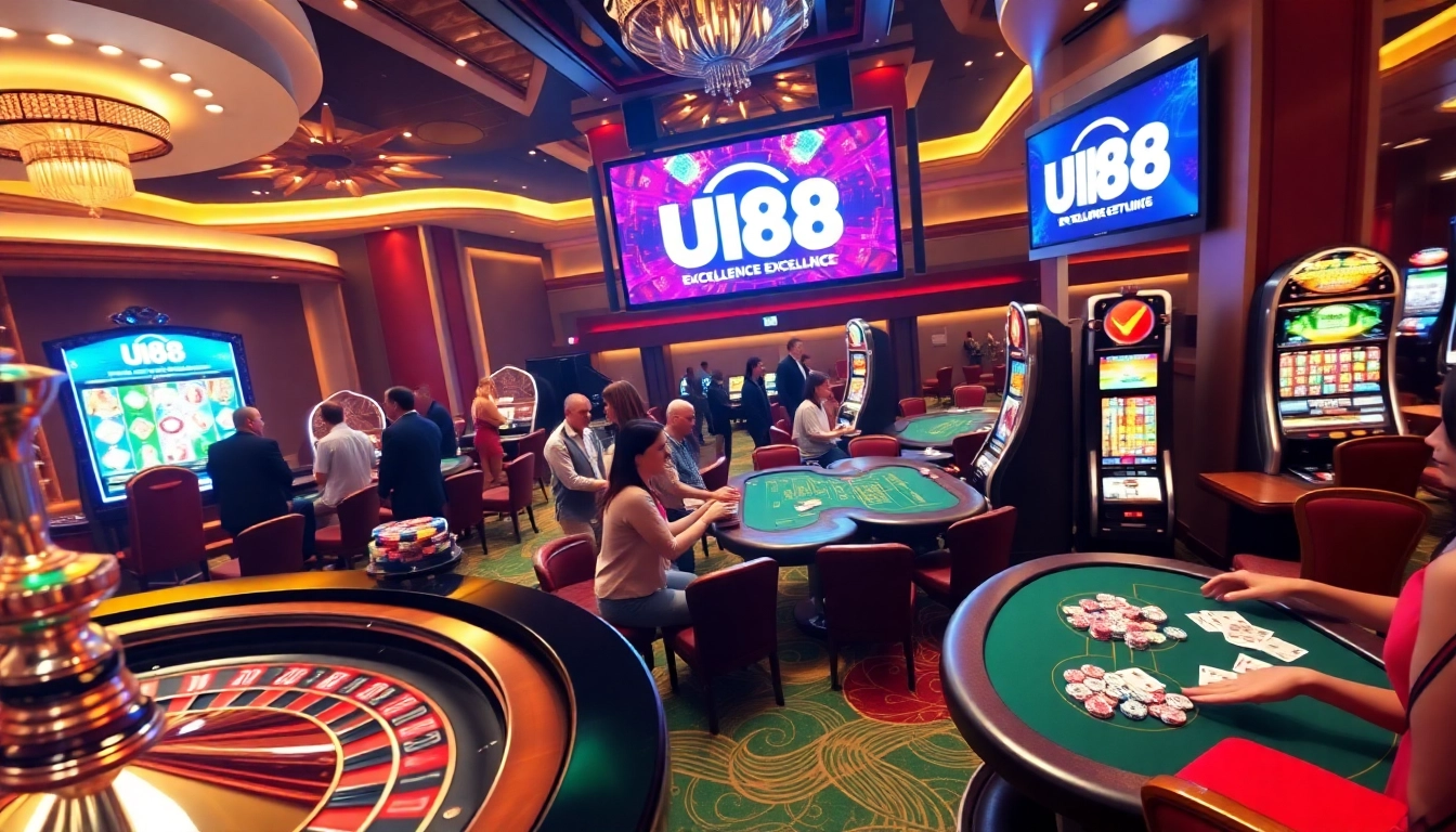 UU88 offers thrilling roulette and poker experiences in a luxurious casino setting.