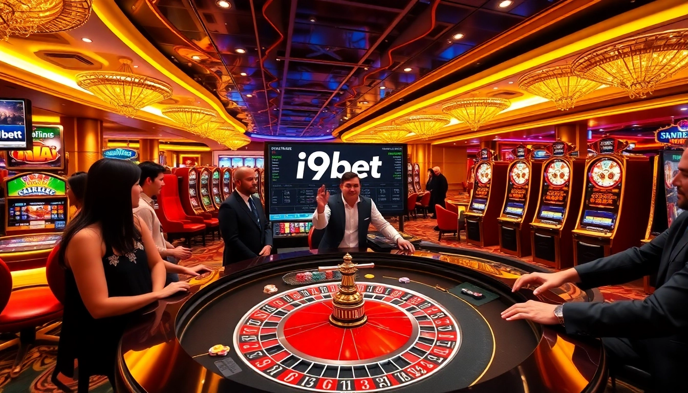 Experience high-stakes gaming at i9bet with vibrant casino tables, chips, and digital betting.