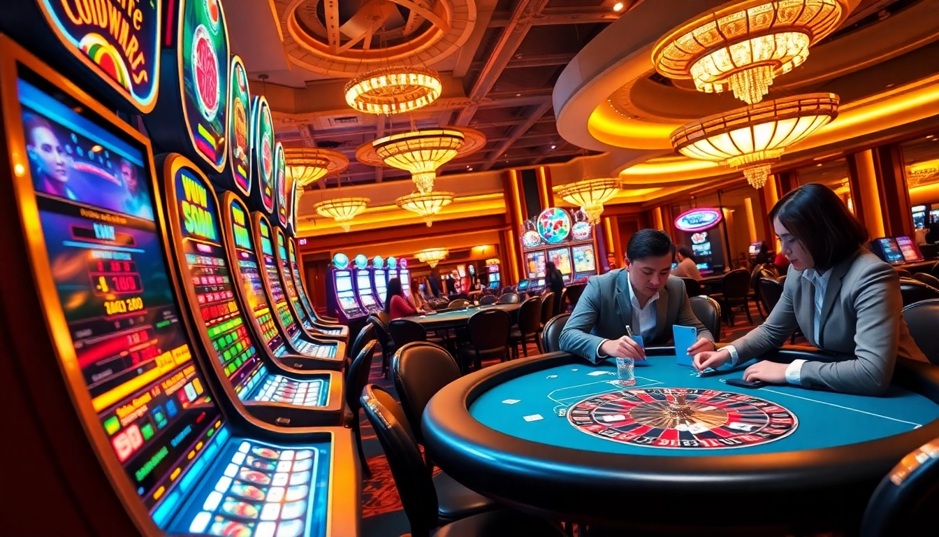 Engage in thrilling casino games at Hi88 with vibrant tables and excited players.