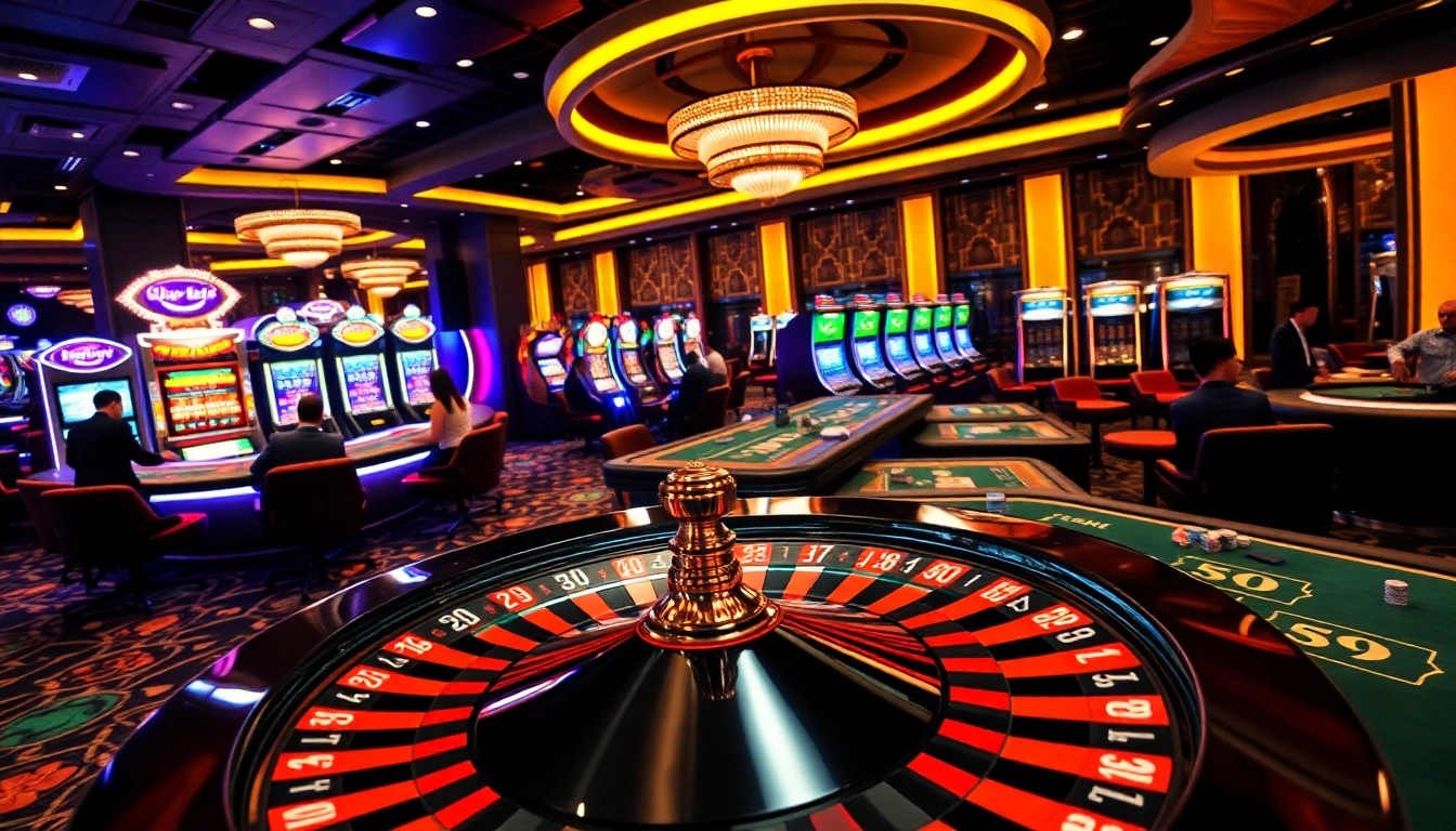 Experience thrilling gaming action at 39bet with vibrant casino elements and engaging players.