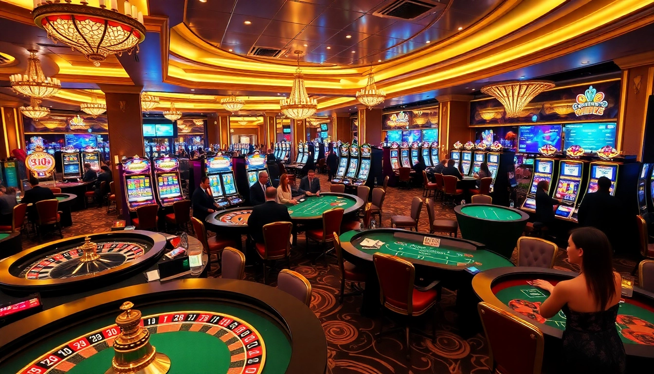 Experience the thrill at S8 casino with players celebrating wins at vibrant gaming tables.