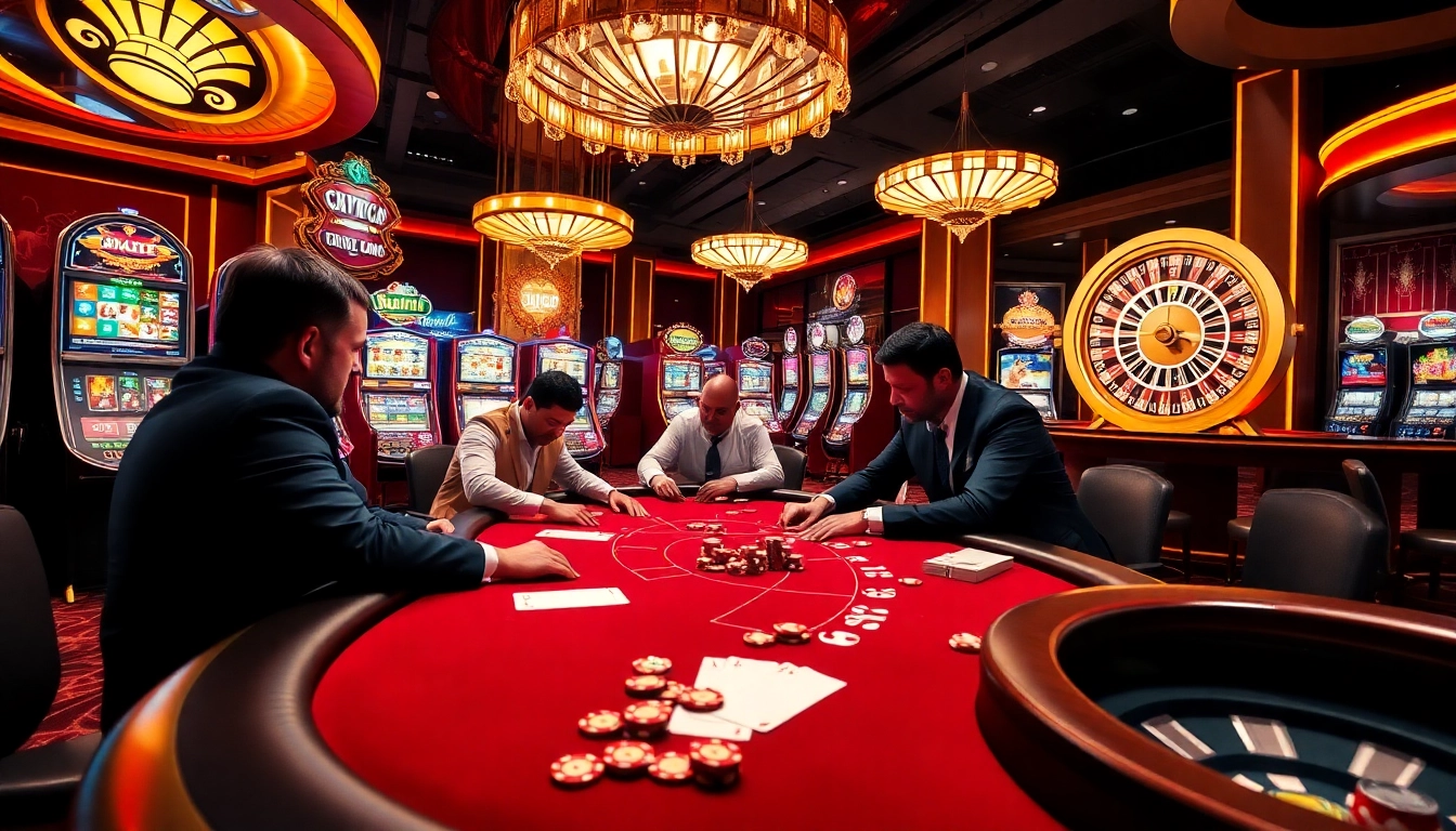 Engaging poker game scene at https://www.6l777.org/ with players and casino atmosphere.