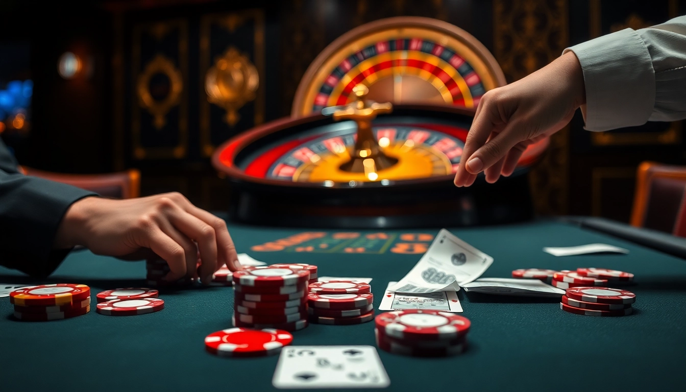 Experience the thrill of RR88 gaming with vibrant poker chips and a luxurious casino atmosphere.