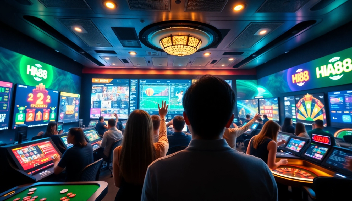 Engaging gaming scene illustrating stimmgewitter.org with vibrant slots and sports betting highlights.