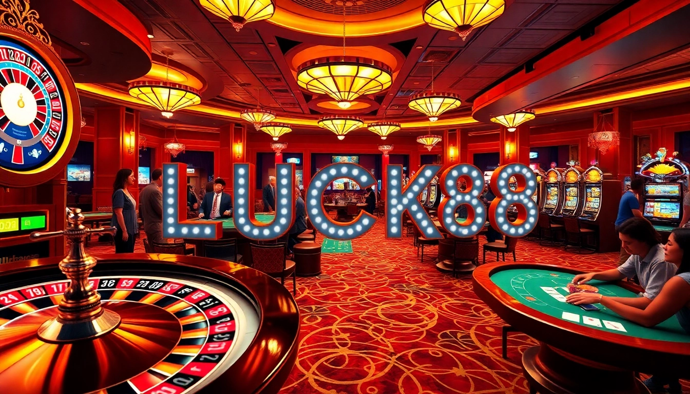 Winning at LUCK8 casino with vibrant tables and exciting gameplay in a luxurious setting.