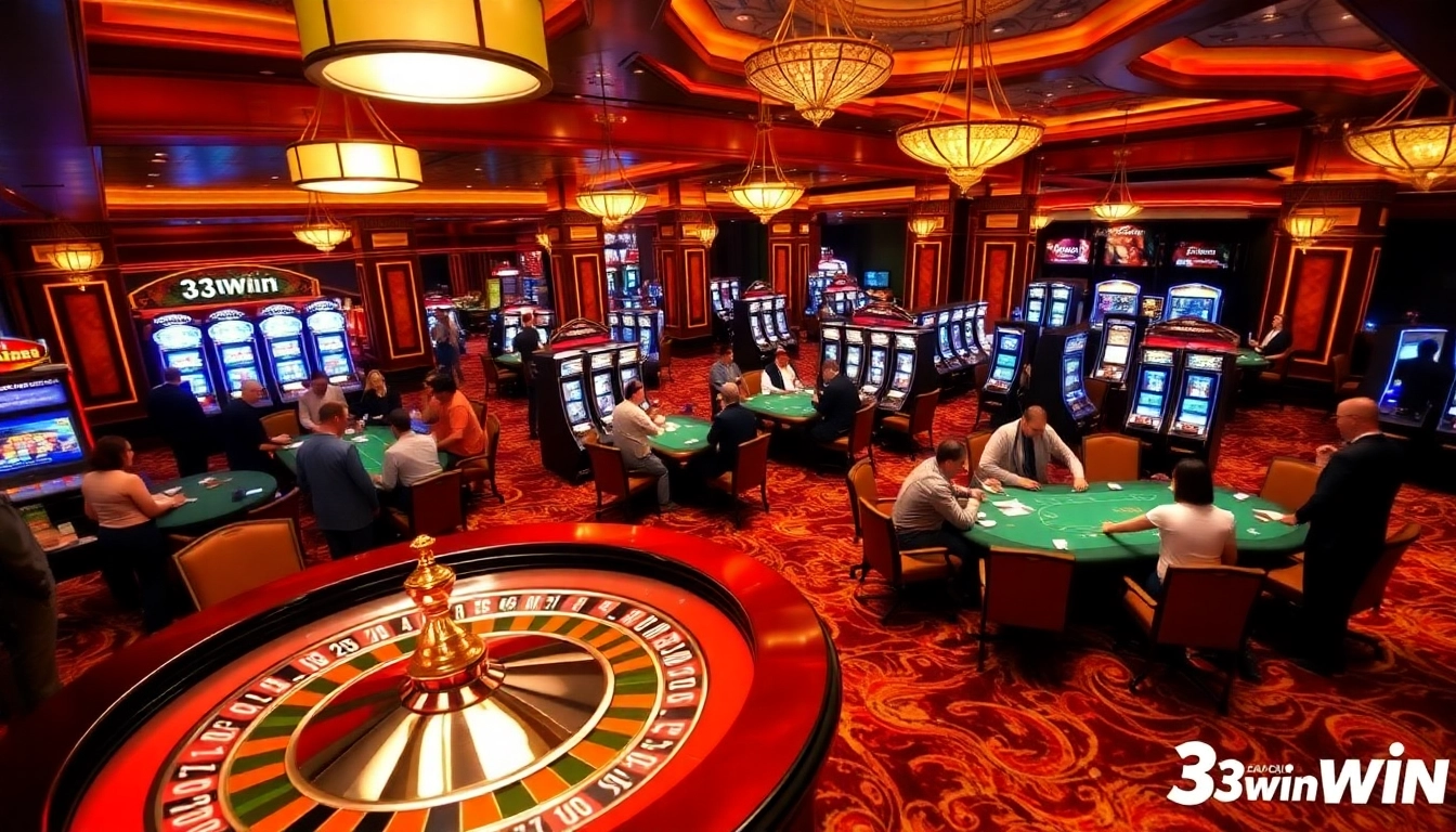 Experience thrilling gambling action at 33win's vibrant casino floor with exciting games.