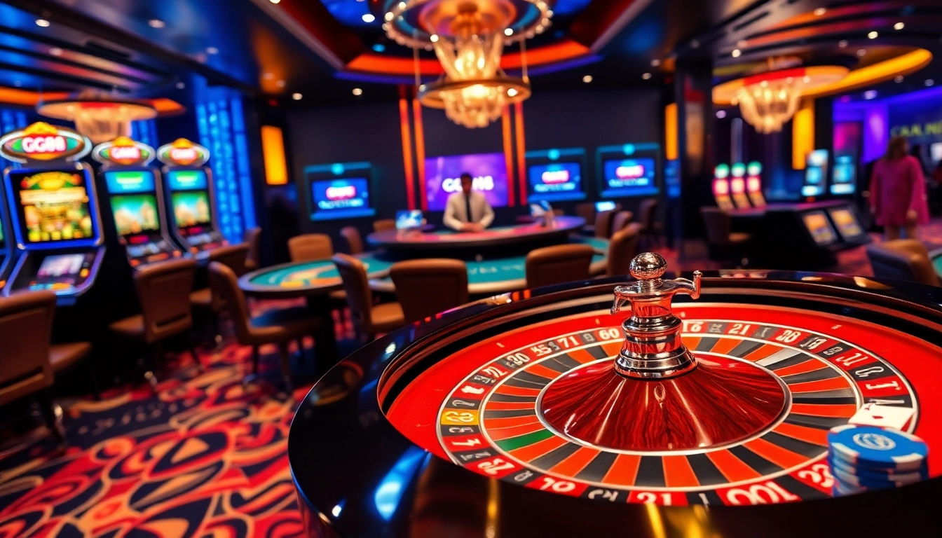 Experience the thrill of GG88 casino gaming at a colorful roulette table.