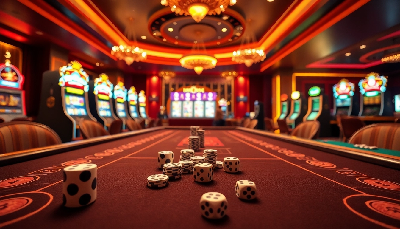 Experience the excitement of high-stakes action at king888.onl casino with vibrant slot machines and glamorous game tables.